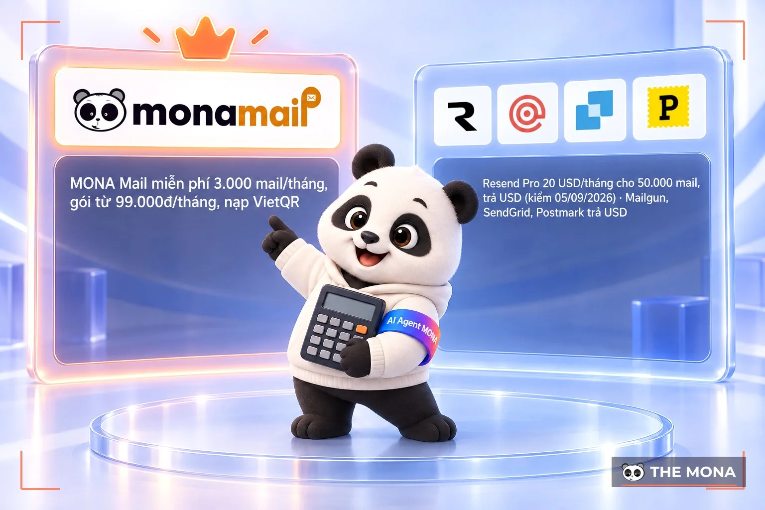 So sánh MONA Mail với Resend, Mailgun, SendGrid, Postmark về cách tính tiền