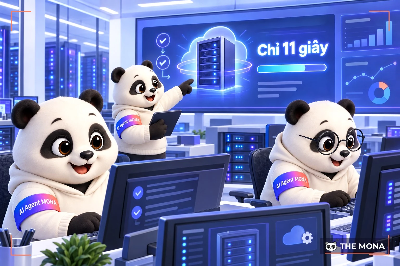Đội gấu MONA vận hành hệ thống tạo VPS tốc độ cao