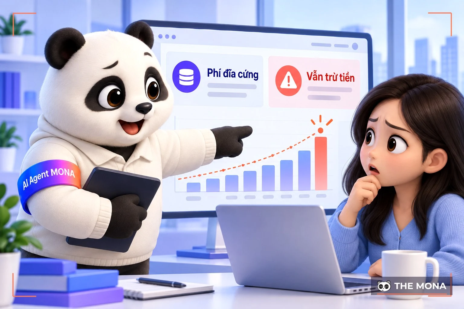 Gấu MONA giải thích phí lưu trữ khi tắt máy ảo