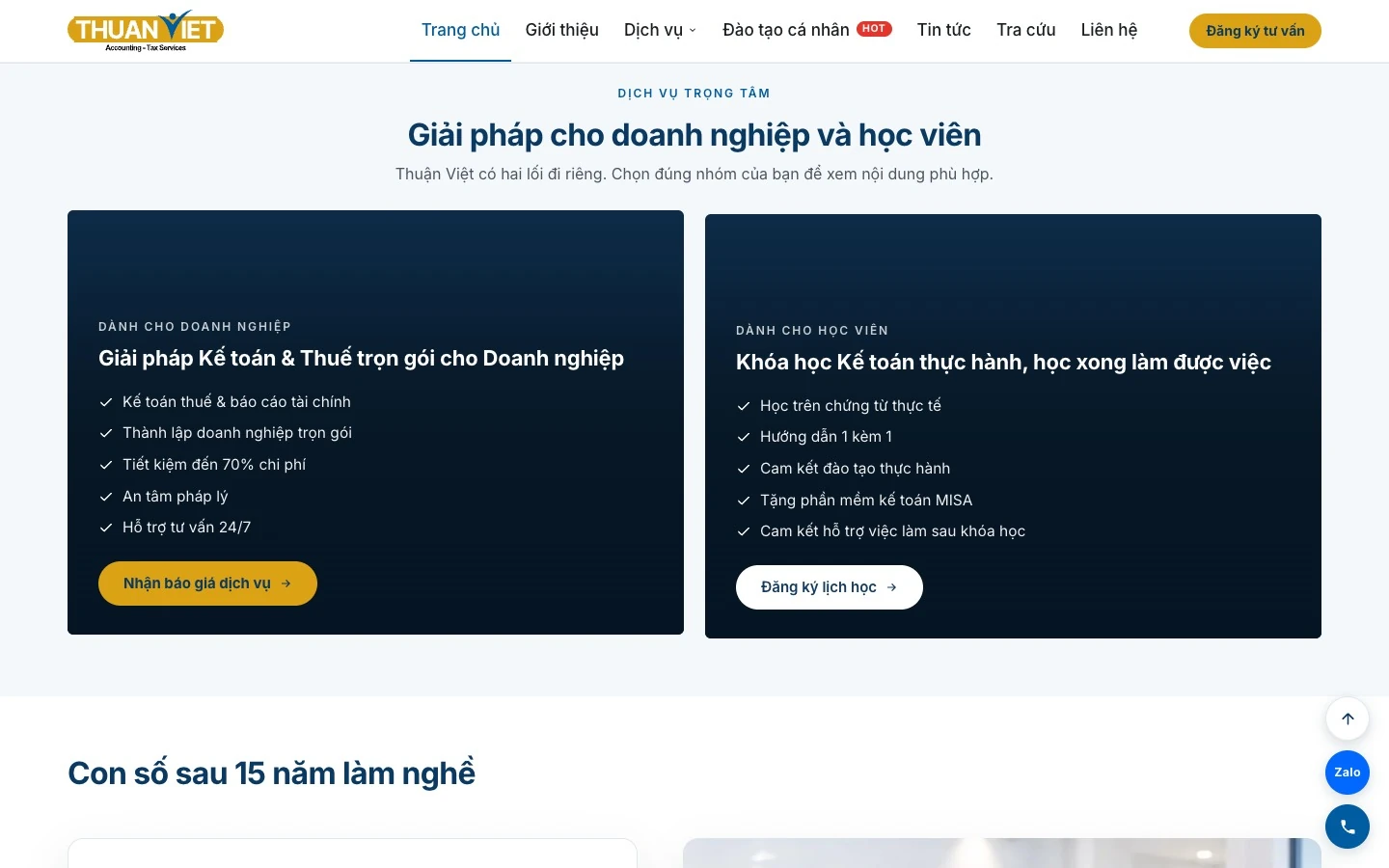Hai lối đi riêng cho doanh nghiệp cần dịch vụ và học viên học kế toán