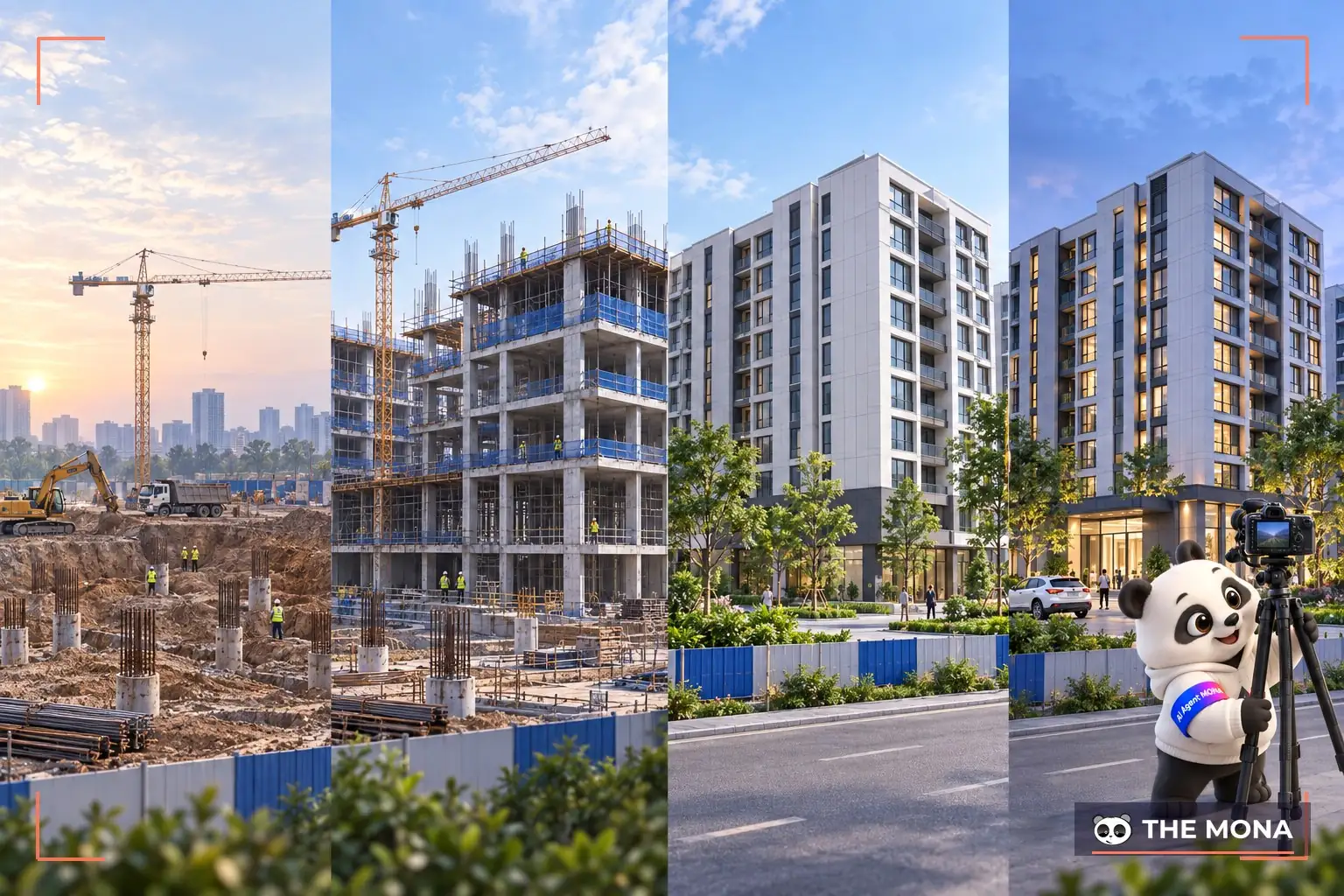 Quay timelapse tiến độ thi công bất động sản
