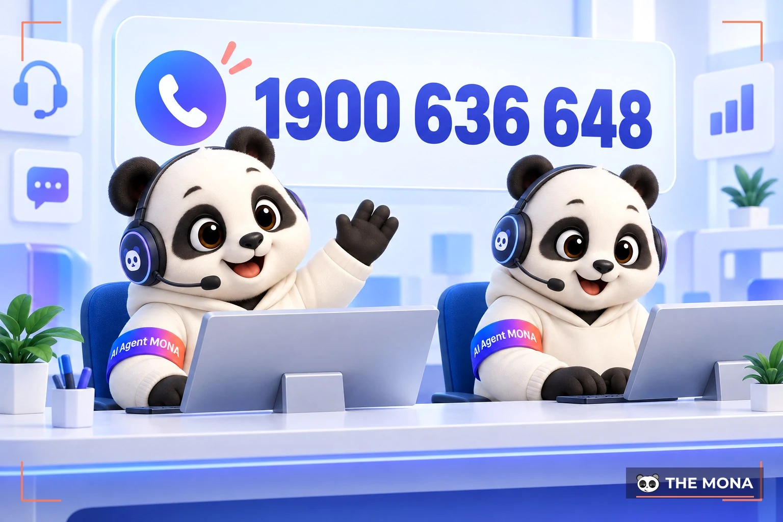 Tổng đài hỗ trợ dịch vụ hosting và máy chủ của MONA.