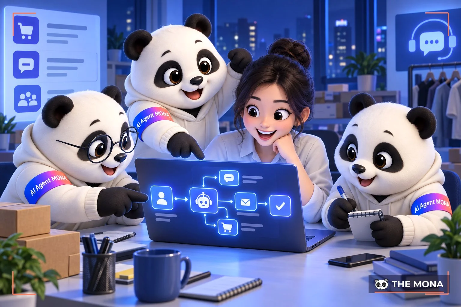 gau mona huong dan chu shop tu dung tro ly ai cskh