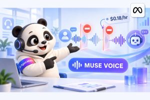 MONA AI Lab — Meta Muse Voice tiếng Việt và hai giới hạn tổng đài, gấu AI Agent MONA đeo headset