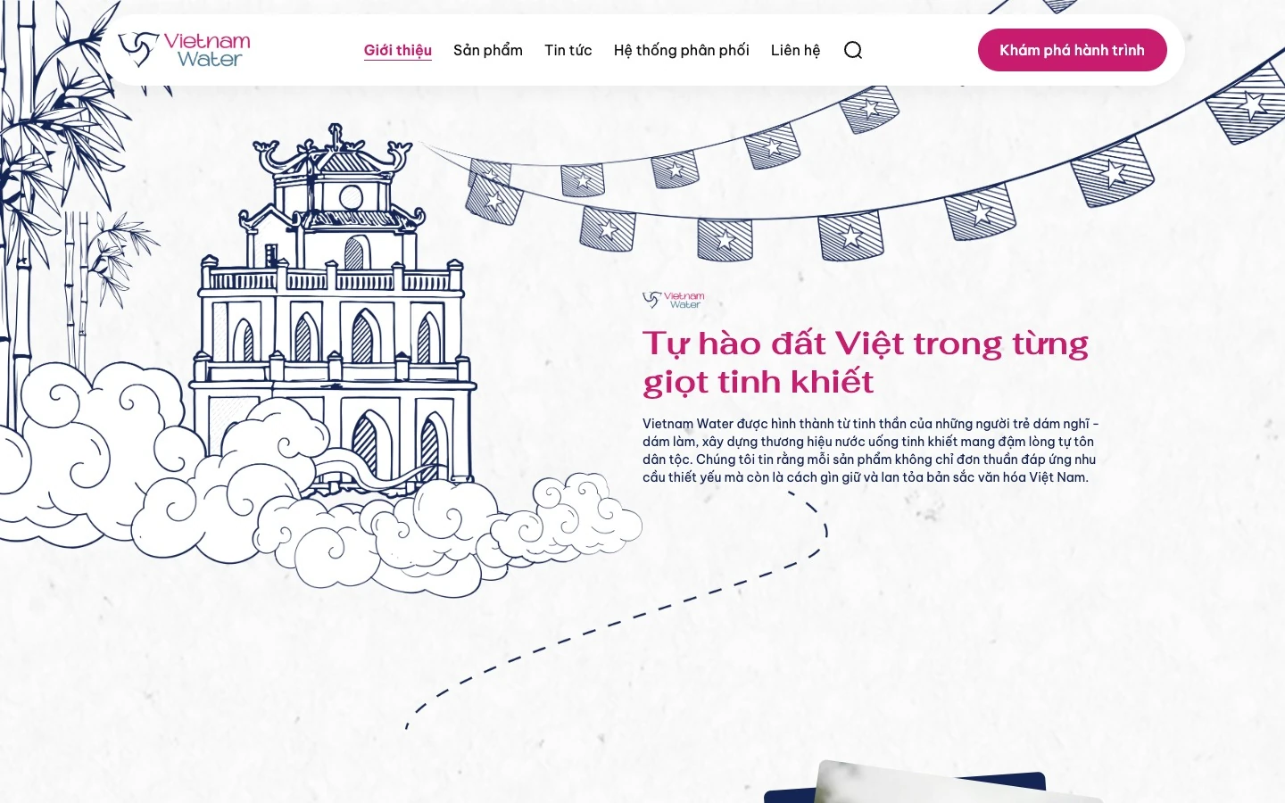 Trang giới thiệu Vietnam Water tự hào đất Việt trong từng giọt tinh khiết