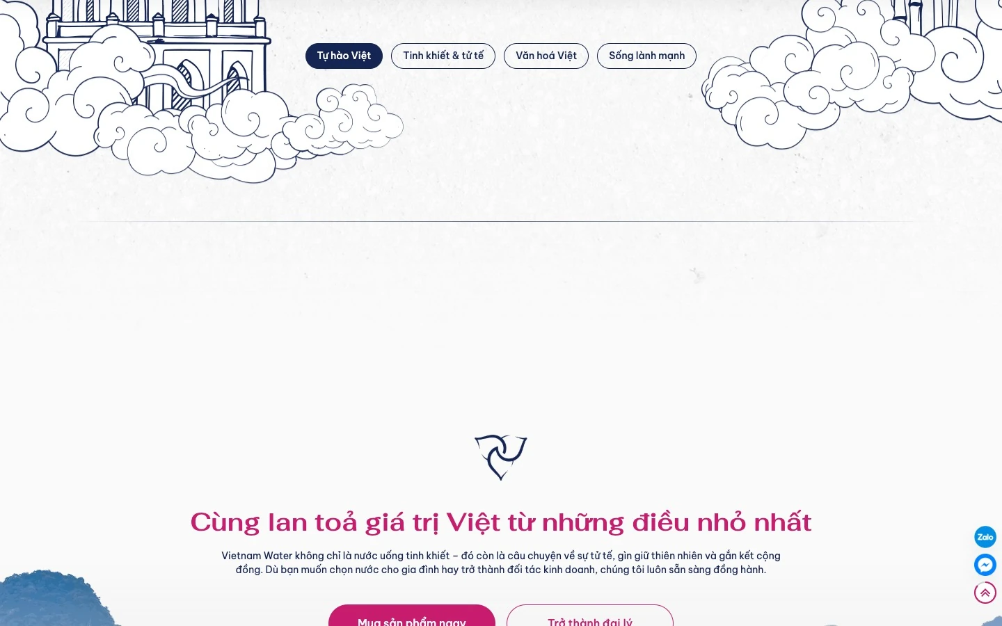 Mục lan toả giá trị Việt với nút mua sản phẩm và trở thành đại lý