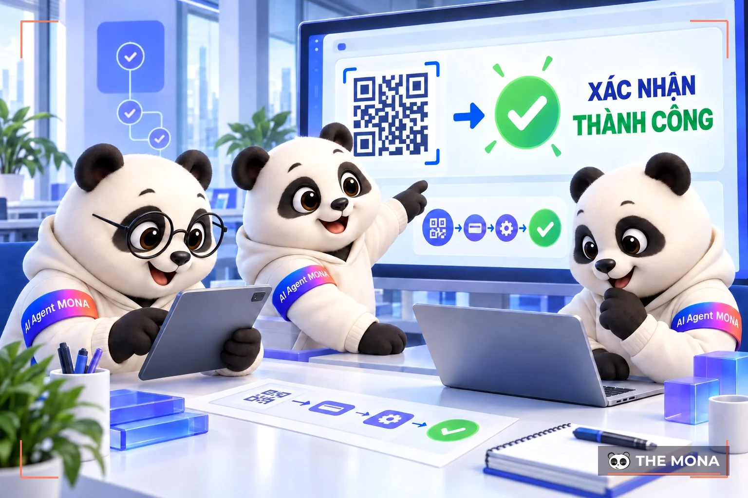 gấu MONA kiểm tra xác nhận thanh toán qua vietqr