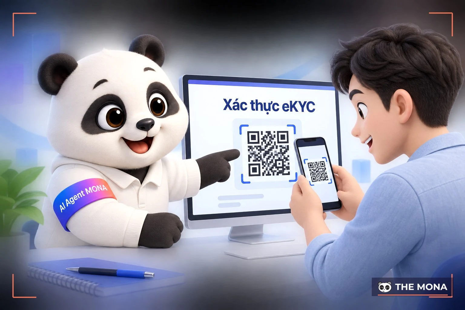 Gấu MONA hướng dẫn xác thực eKYC tên miền vn