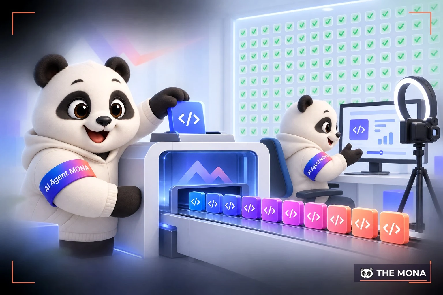 Gấu MONA nhân một khối code thành mười SDK, tường test xanh và phòng quay video
