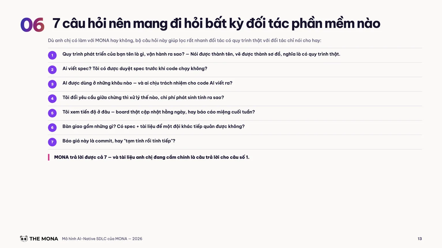 Checklist 7 câu hỏi chọn đối tác phát triển phần mềm bằng AI
