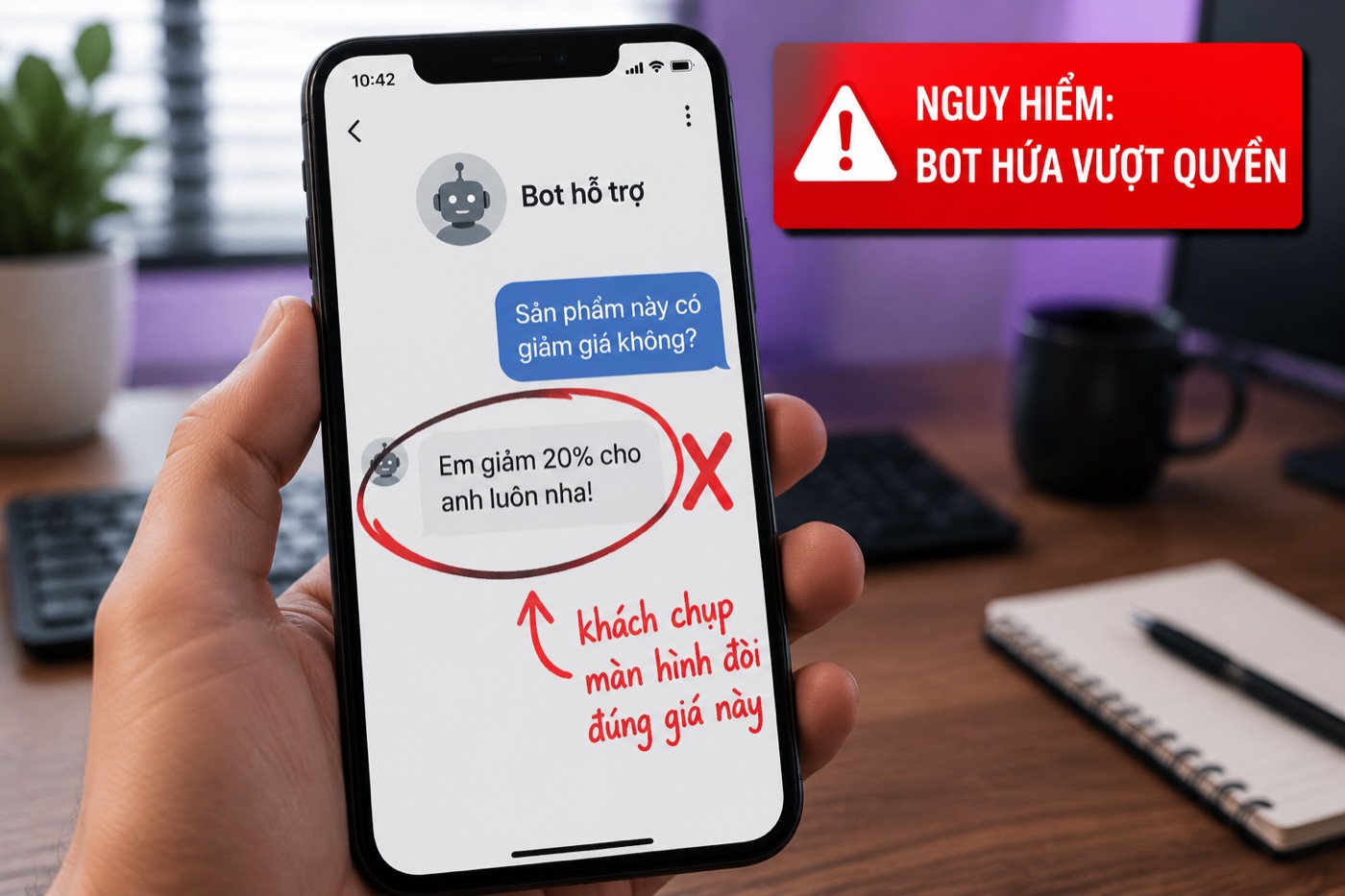 Chatbot AI hứa giảm 20% vượt quyền, khách chụp màn hình đòi đúng giá đó