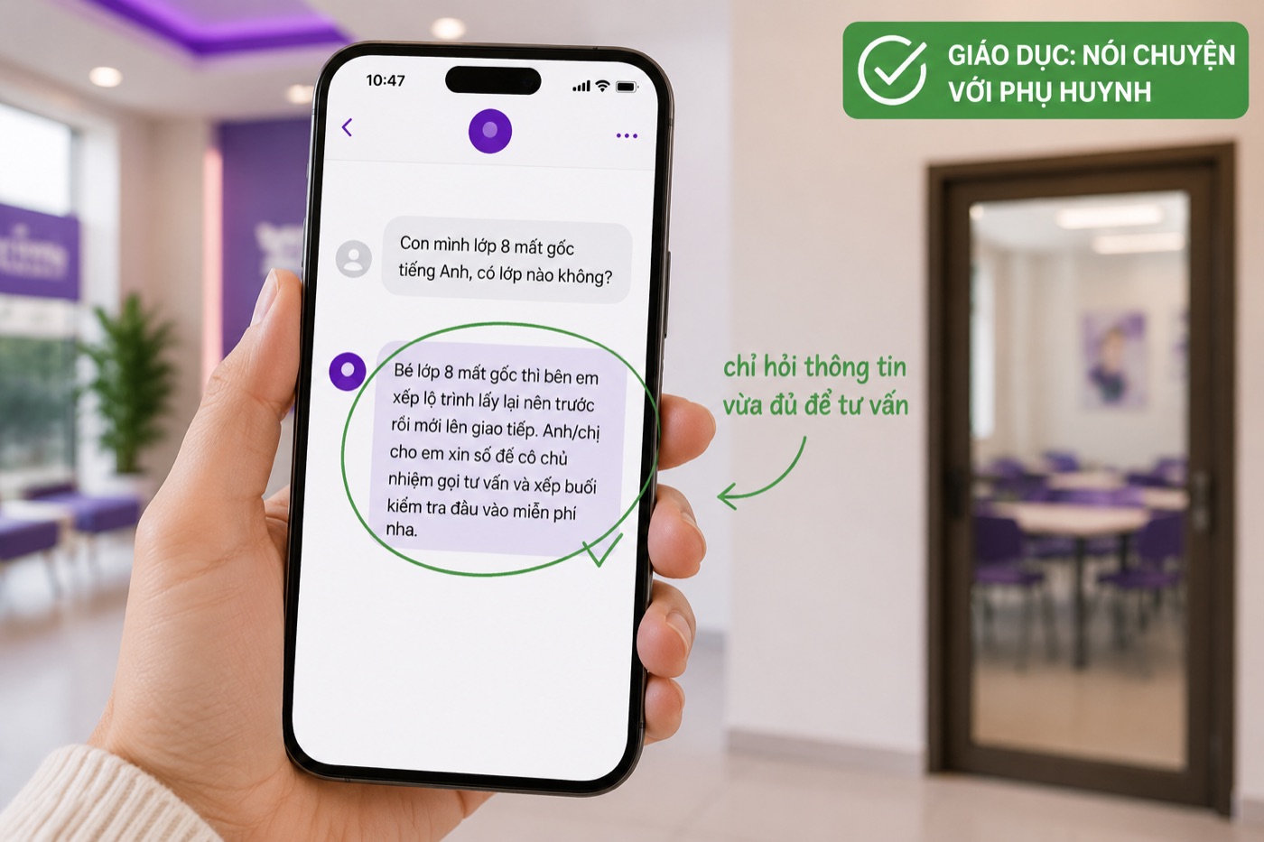 Chatbot AI ngành giáo dục tư vấn lộ trình cho phụ huynh học sinh lớp 8