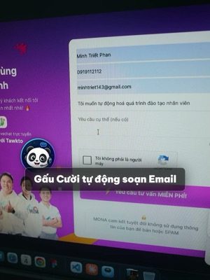 Email do Gấu Cười tự động soạn trả lời yêu cầu báo giá thiết kế website