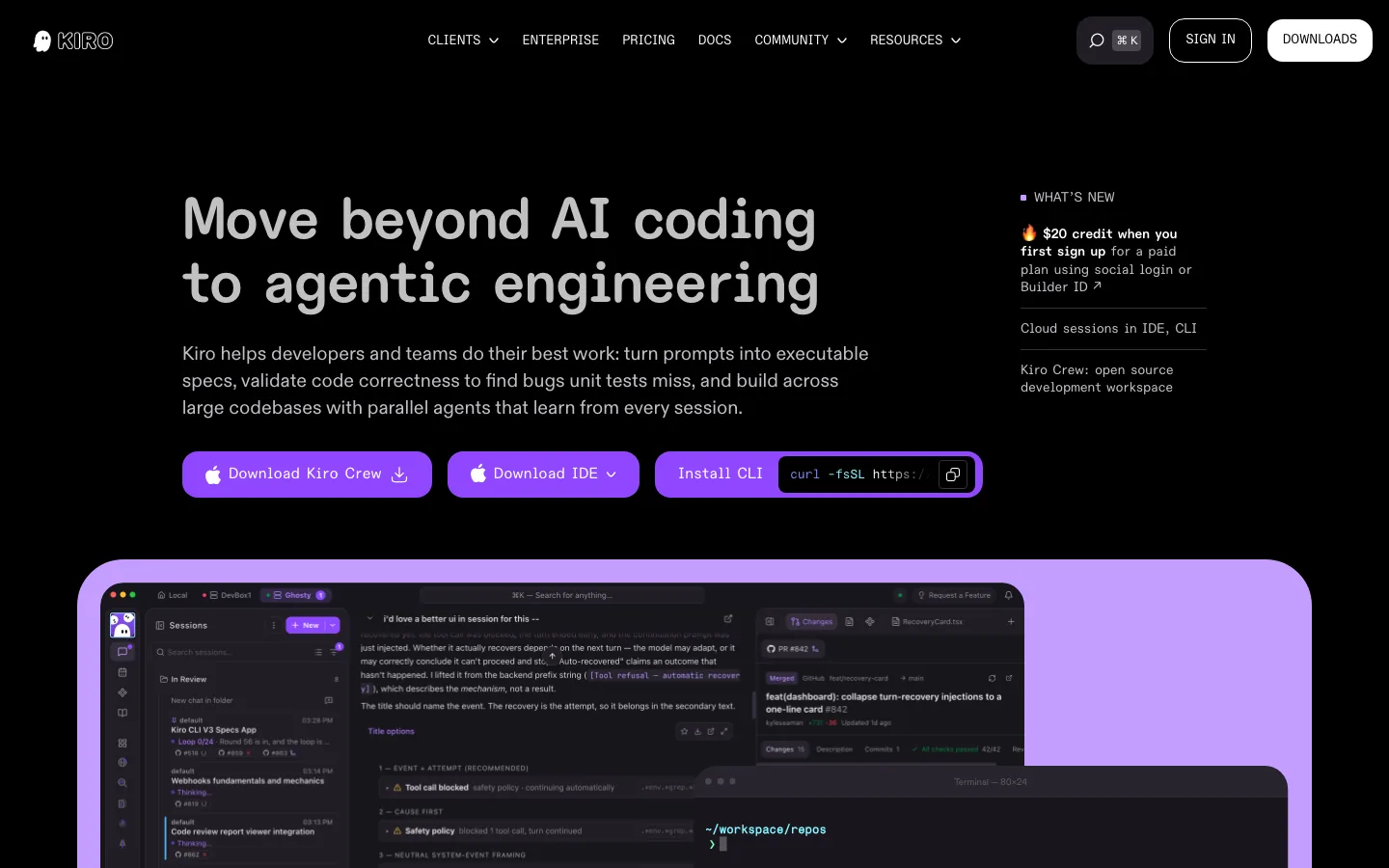 Trang chủ AWS Kiro IDE spec-driven