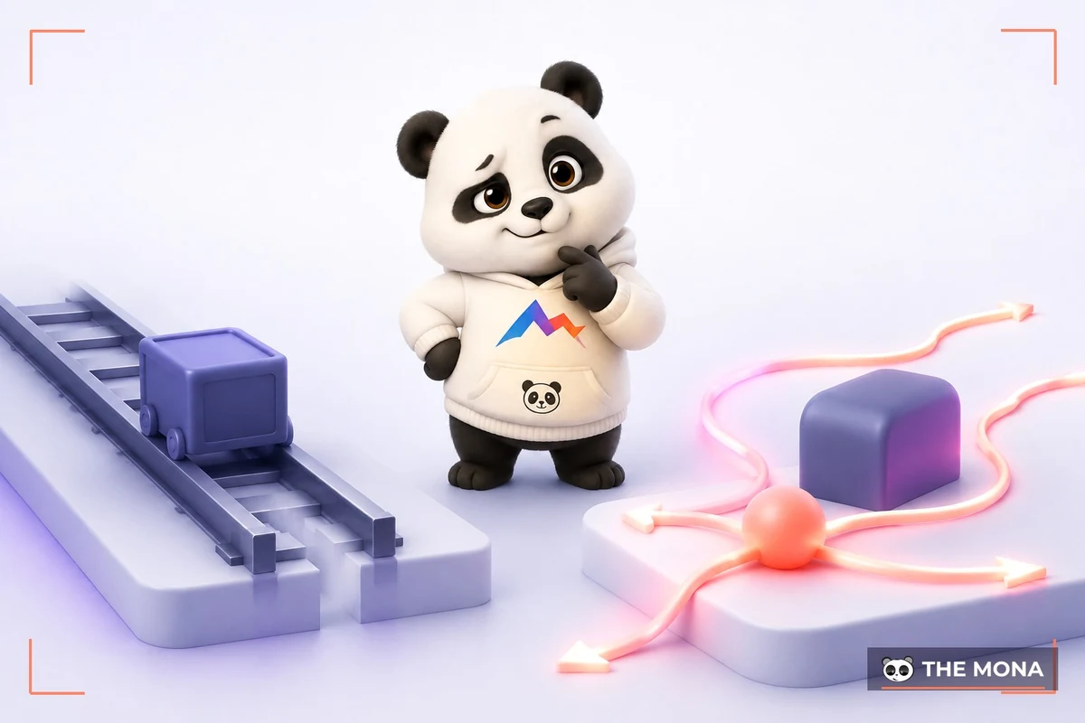 Gấu MONA đối chiếu robot chạy kịch bản cứng với AI agent tự suy ra cách làm