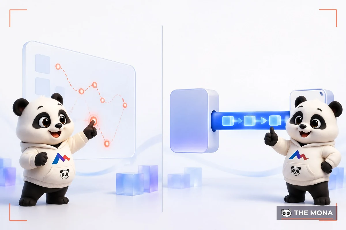 Gấu MONA so sánh robot bấm trên màn hình với dữ liệu đi thẳng qua cổng kết nối