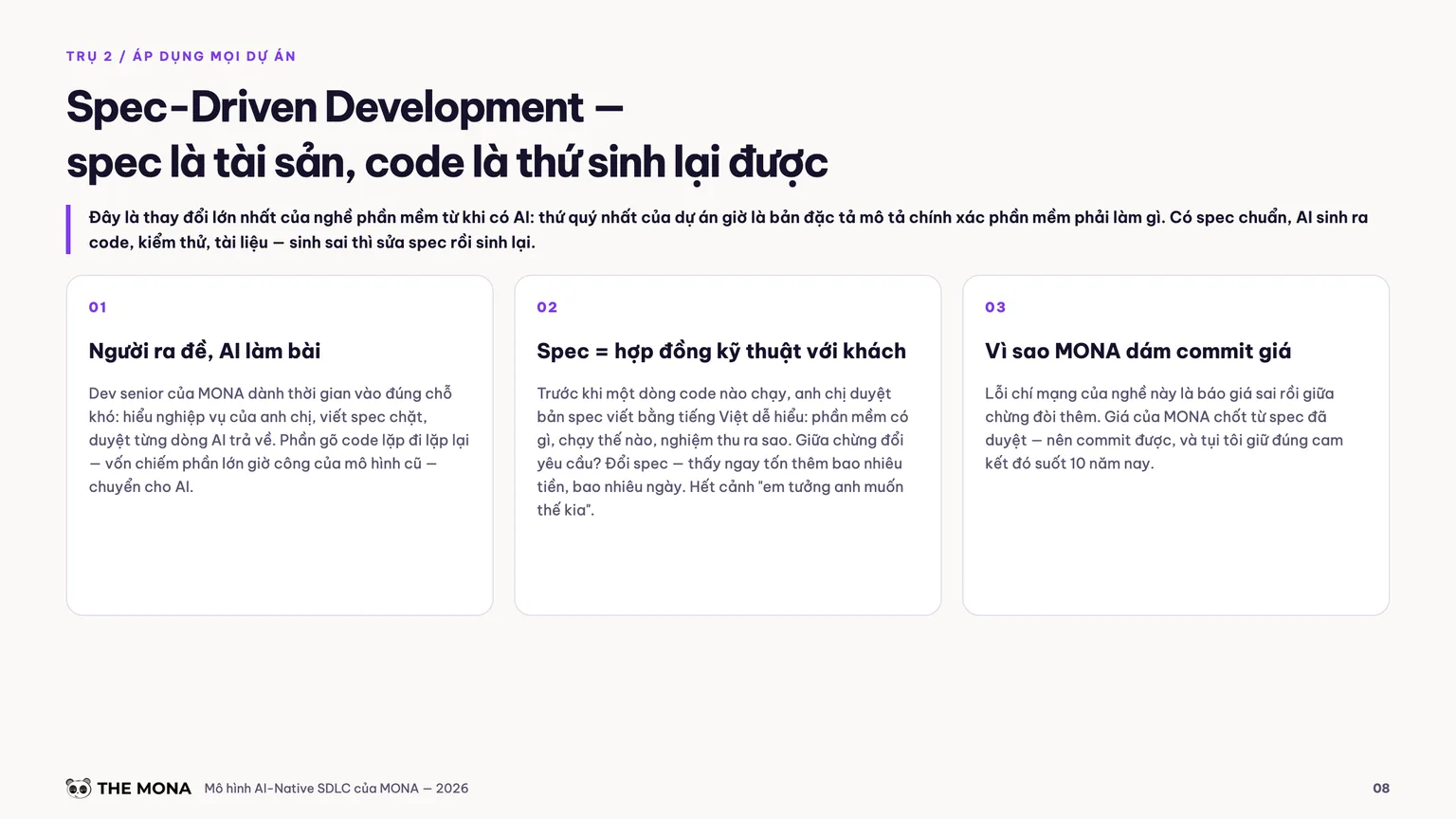Trang whitepaper về Spec-Driven Development tại MONA