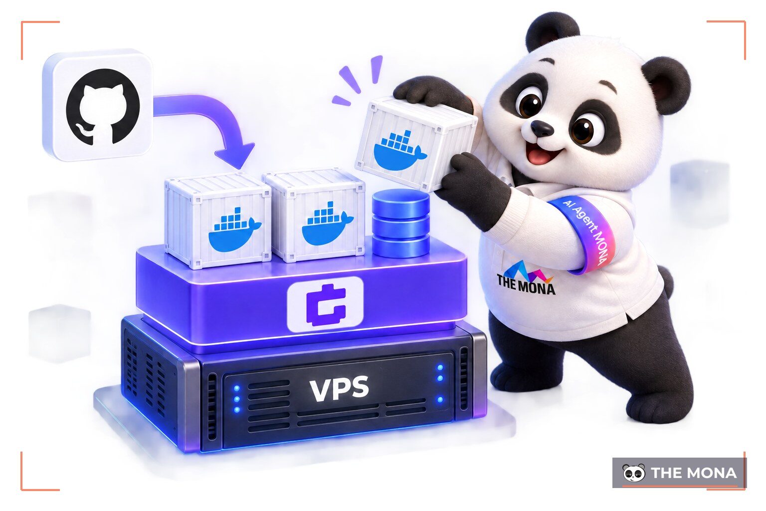 Sơ đồ Coolify tự deploy ứng dụng từ máy lập trình viên lên VPS