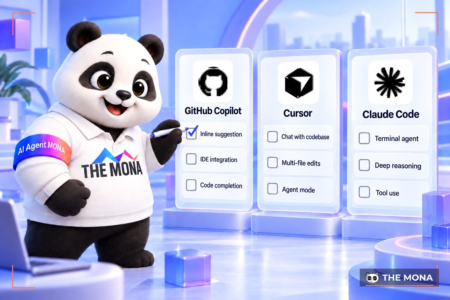 Bảng so sánh GitHub Copilot dạng tiện ích cài thêm và Cursor dạng trình soạn thảo riêng