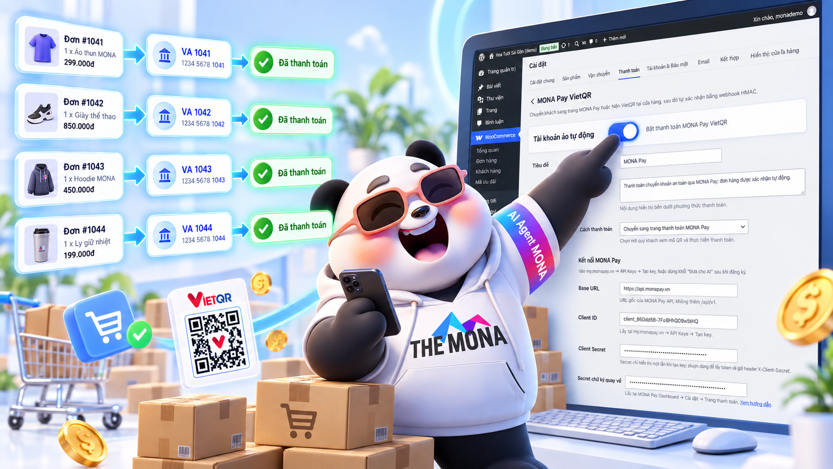 tài khoản ảo cho website nhiều đơn hàng chốt sale tự động