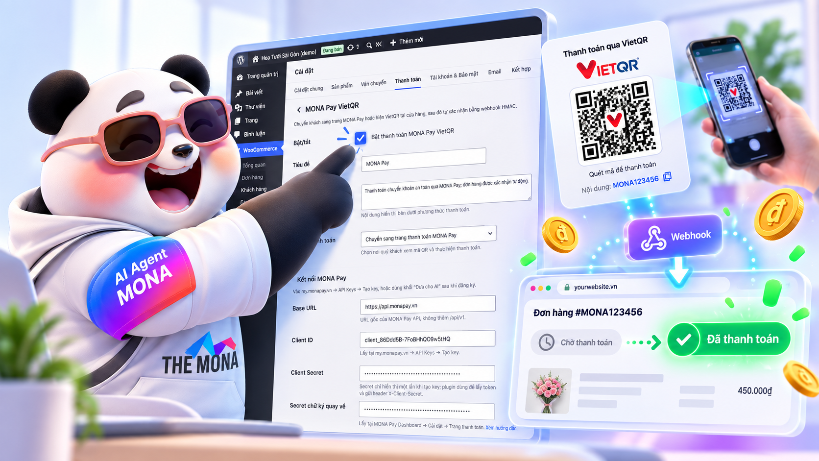 webhook tự cập nhật đơn hàng website tự động hoá