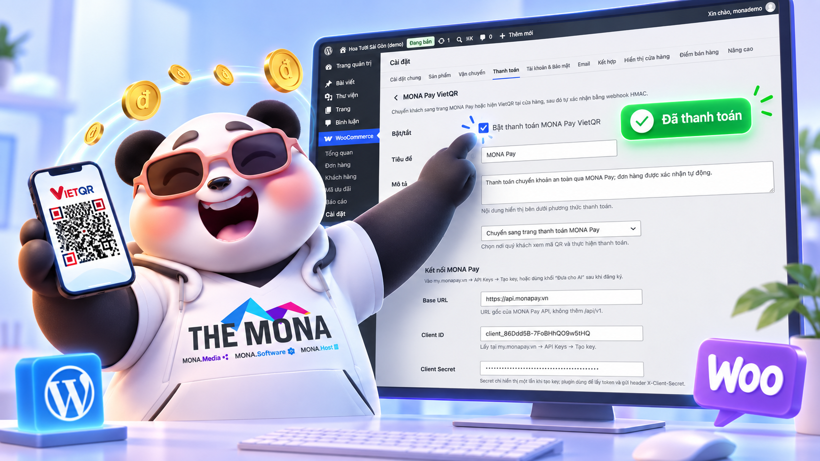 gắn cổng thanh toán vào website WordPress tự động xác nhận