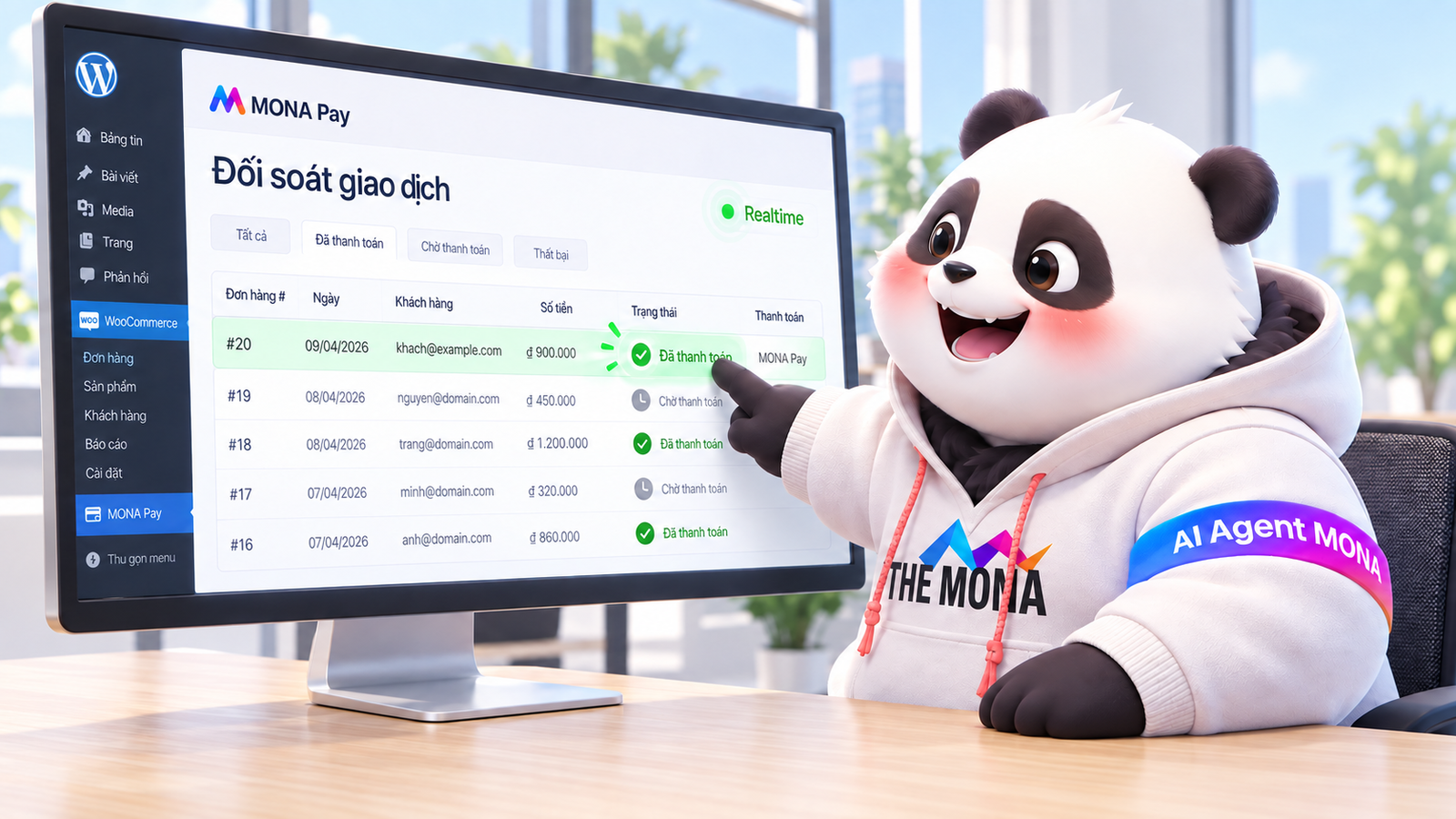 gắn cổng thanh toán vào website WordPress tự động xác nhận